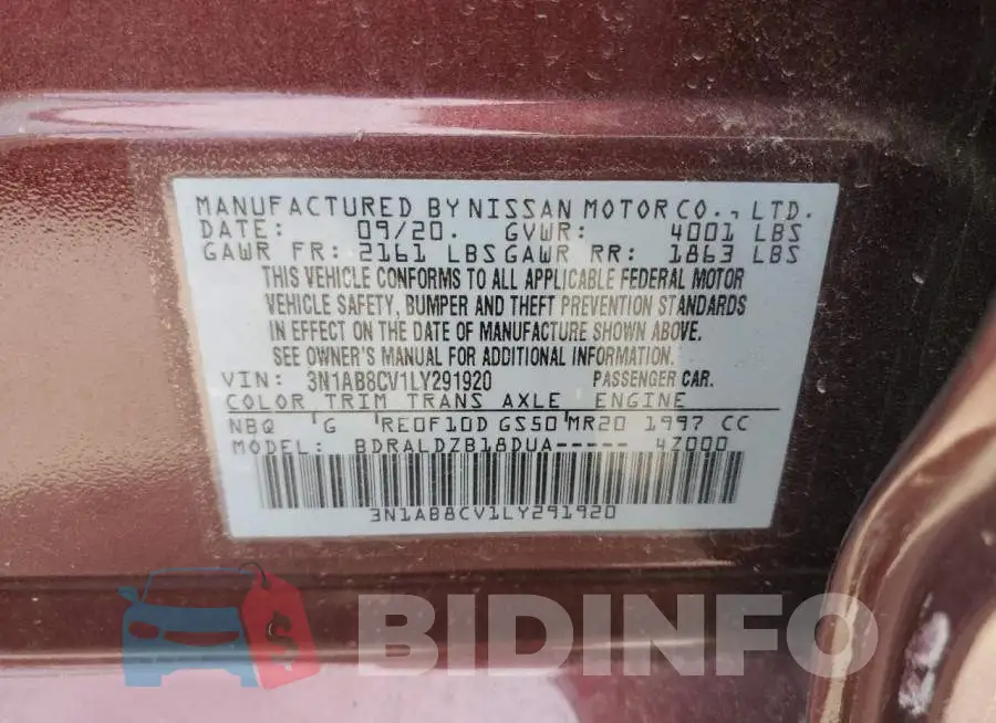 3N1AB8CV1LY291920 Photo# 12