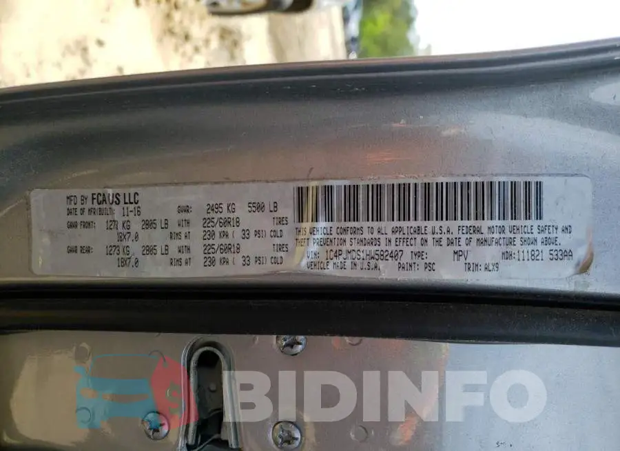 1C4PJMDS1HW582407 Photo# 14