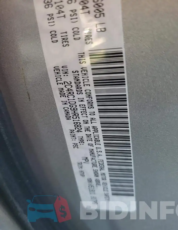 2C4RC1DG9HR516824 Photo# 13