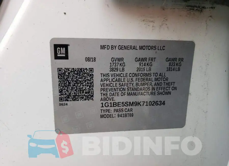 1G1BE5SM9K7102634 Photo# 13