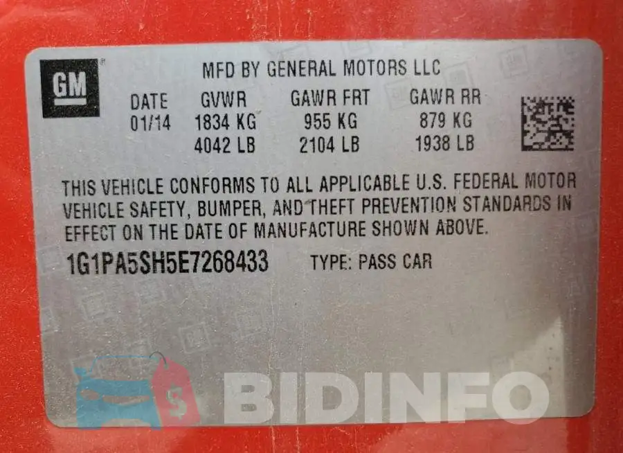 1G1PA5SH5E7268433 Photo# 12