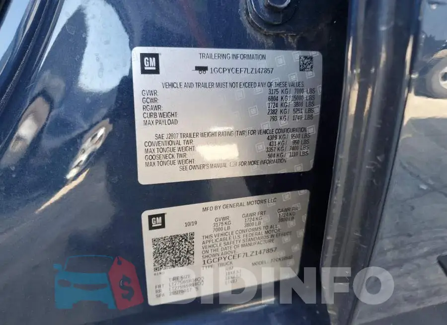 1GCPYCEF7LZ147857 Photo# 12
