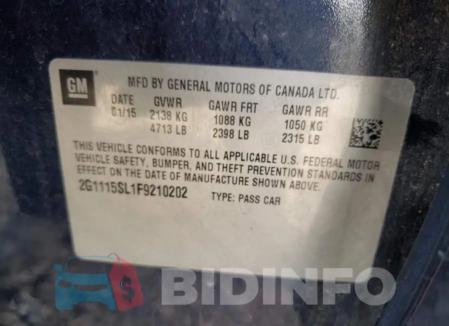 2G1115SL1F9210202 Photo# 12