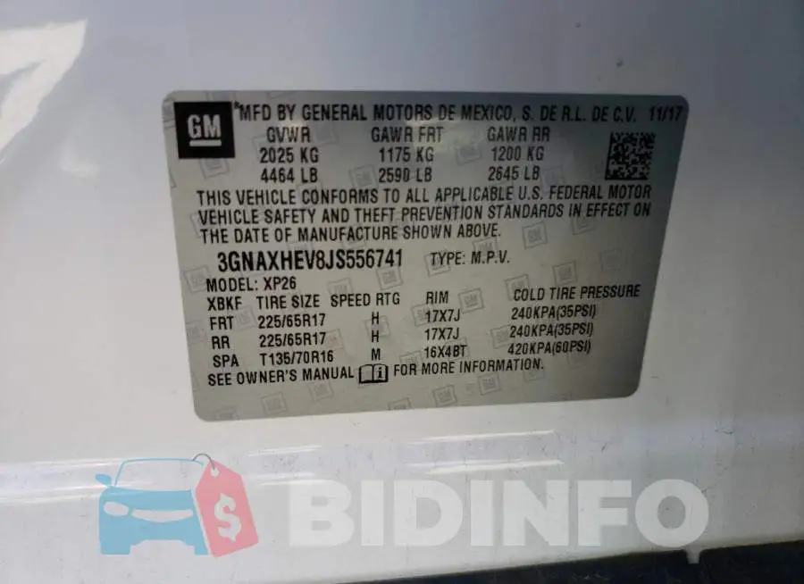 3GNAXHEV8JS556741 Photo# 13
