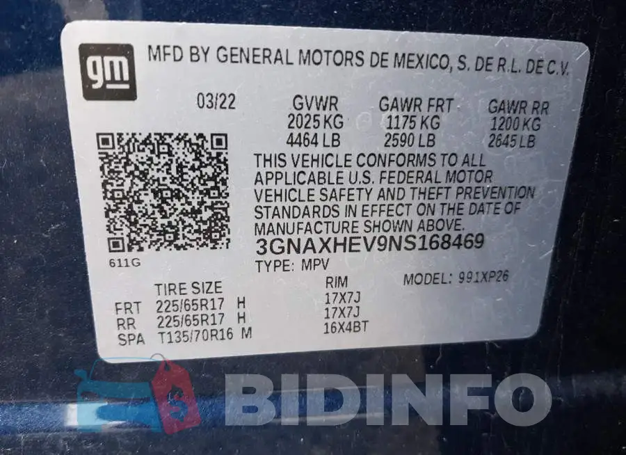 3GNAXHEV9NS168469 Photo# 13