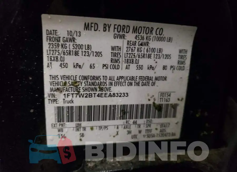 1FT7W2BT4EEA83233 Photo# 12