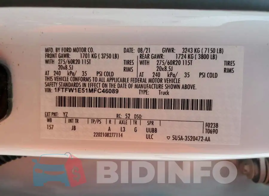 1FTFW1E51MFC46089 Photo# 12
