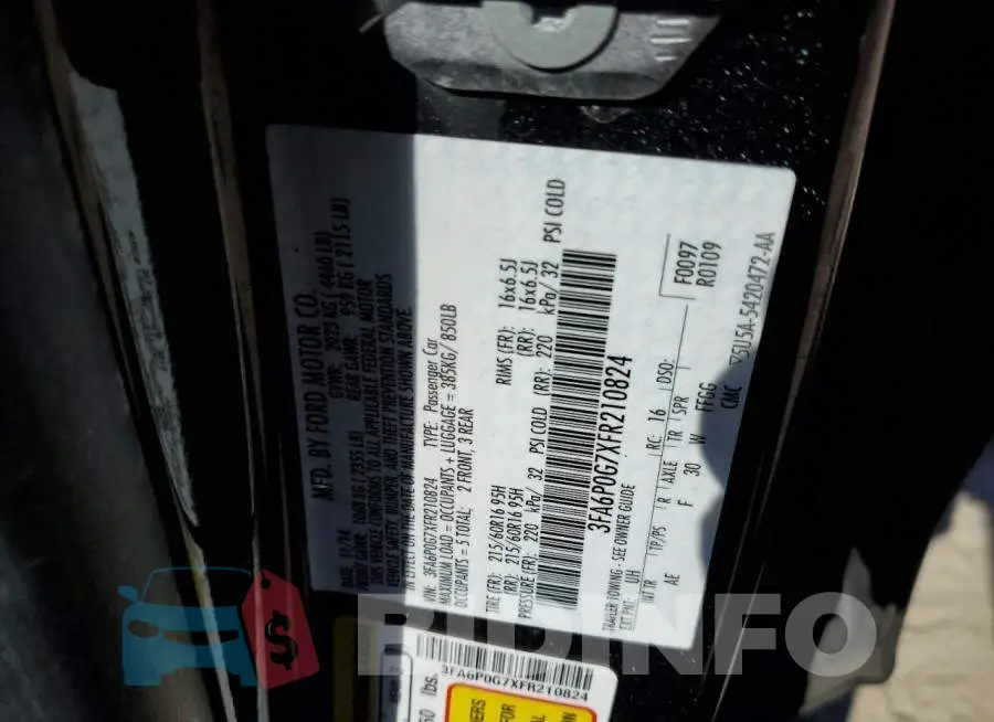 3FA6P0G7XFR210824 Photo# 12