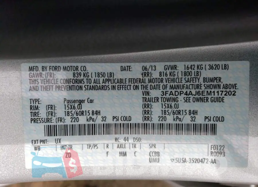 3FADP4AJ6EM117202 Photo# 12