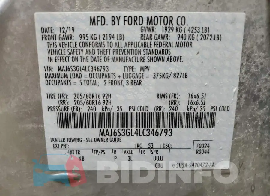MAJ6S3GL4LC346793 Photo# 13