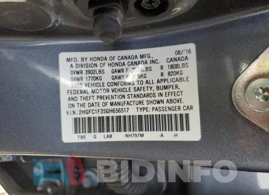 2HGFC1F35GH656517 Photo# 12
