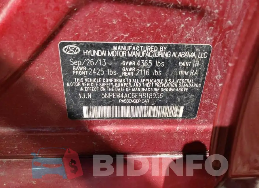 5NPEB4AC6EH818956 Photo# 12