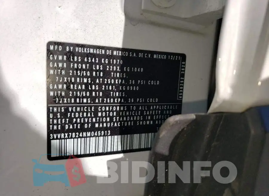 3VVRX7B24NM045913 Photo# 13