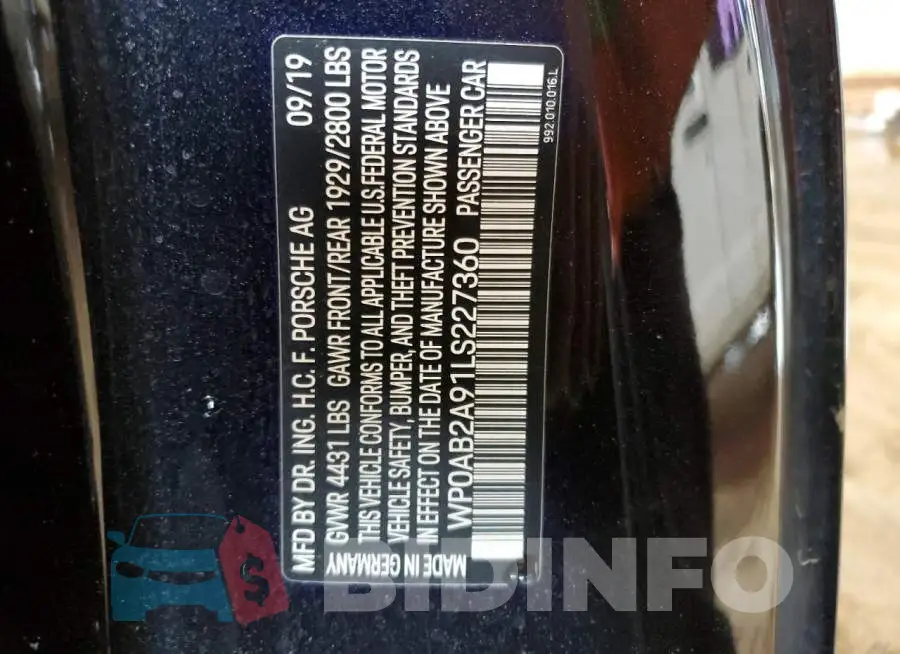 WP0AB2A91LS227360 Photo# 13
