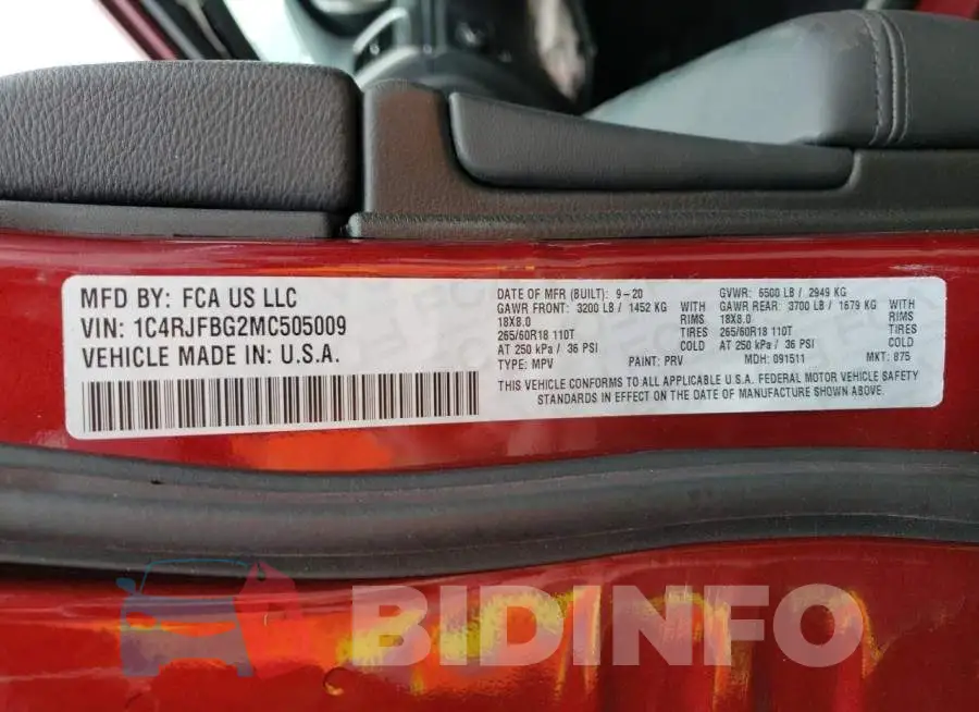 1C4RJFBG2MC505009 Photo# 13