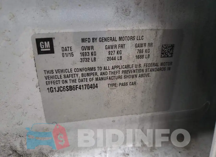 1G1JC6SB6F4170404 Photo# 12