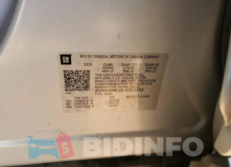 2GNAXMEV5J6310253 Photo# 12