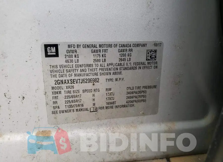 2GNAXSEV7J6206982 Photo# 10