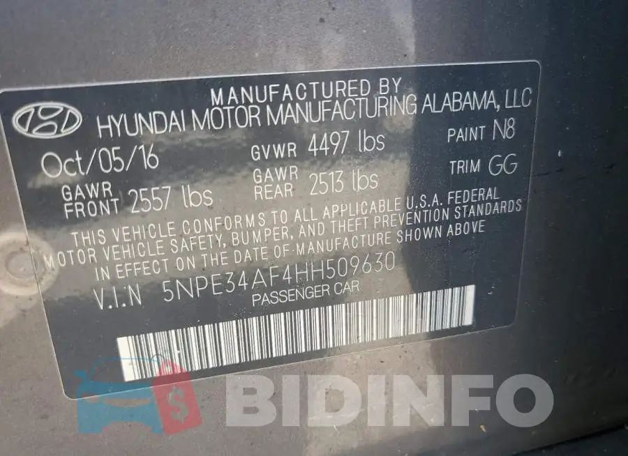 5NPE34AF4HH509630 Photo# 12