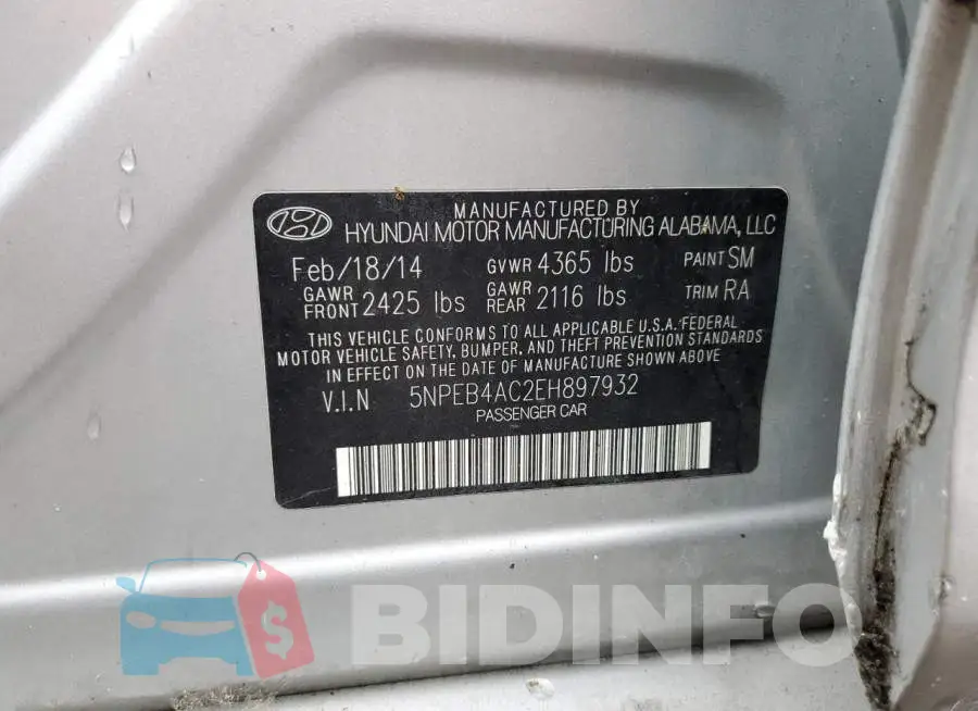 5NPEB4AC2EH897932 Photo# 12
