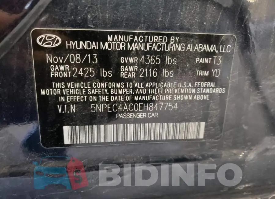 5NPEC4AC0EH847754 Photo# 12