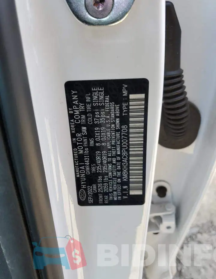 KM8KH3AC8PU007708 Photo# 12