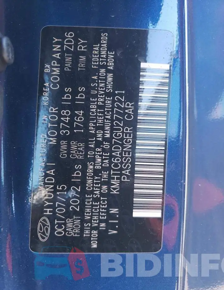 KMHTC6AD7GU277221 Photo# 12