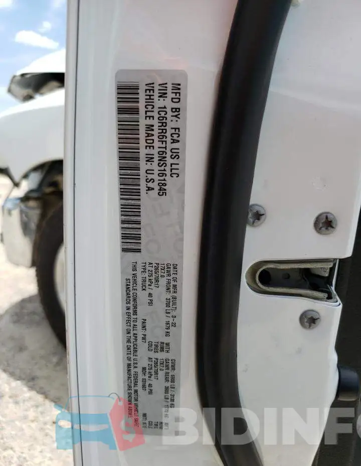 1C6RR6FT6NS161845 Photo# 12