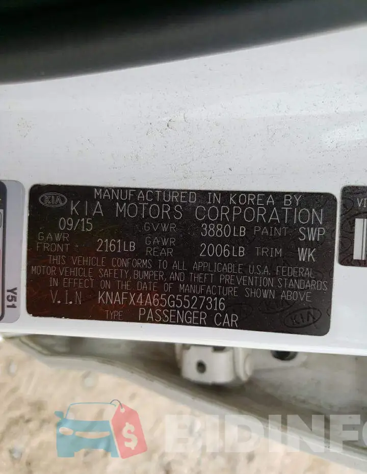 KNAFX4A65G5527316 Photo# 12