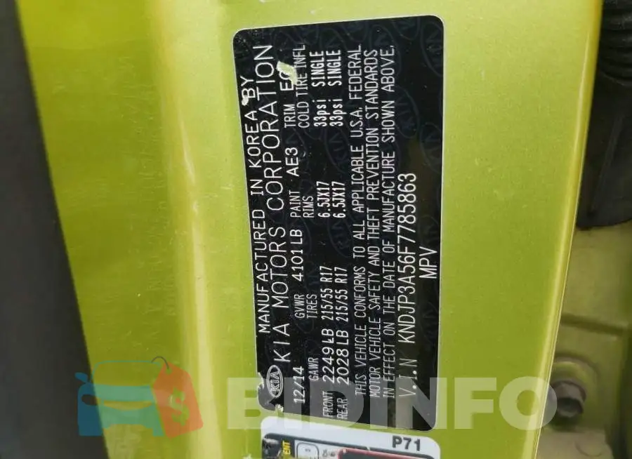 KNDJP3A56F7785863 Photo# 13