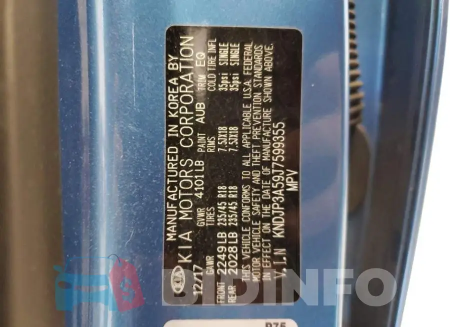 KNDJP3A59J7599355 Photo# 13