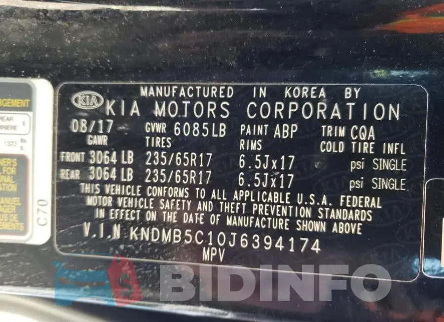 KNDMB5C10J6394174 Photo# 13