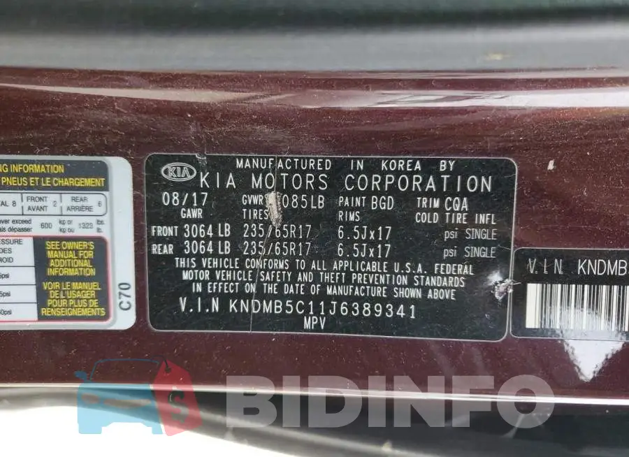 KNDMB5C11J6389341 Photo# 13