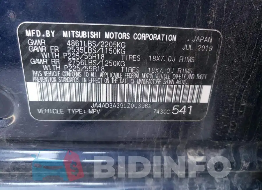 JA4AD3A39LZ003962 Photo# 12
