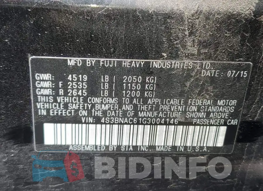 4S3BNAC61G3004146 Photo# 13