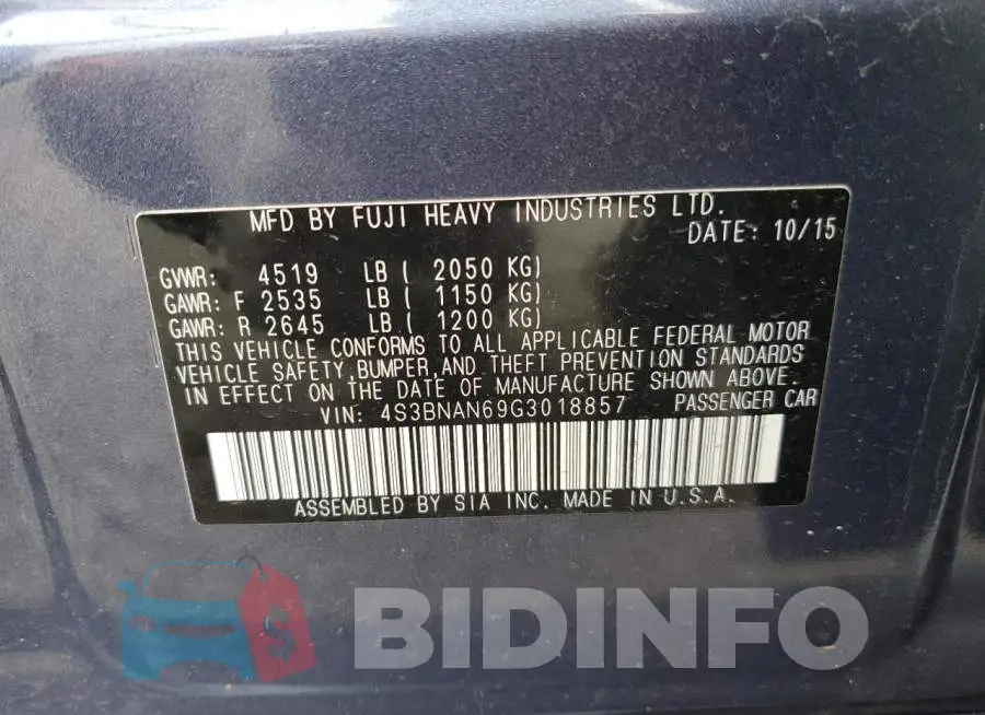 4S3BNAN69G3018857 Photo# 12