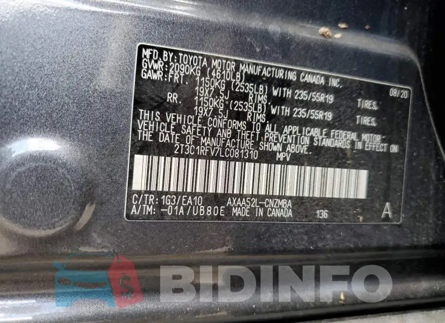 2T3C1RFV7LC081310 Photo# 14