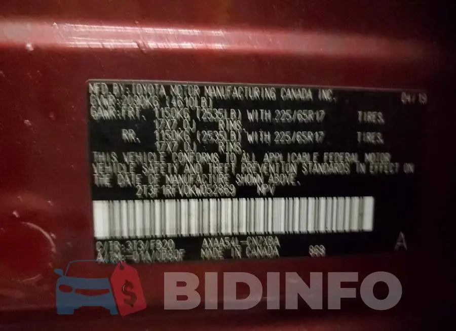 2T3F1RFV0KW052869 Photo# 12
