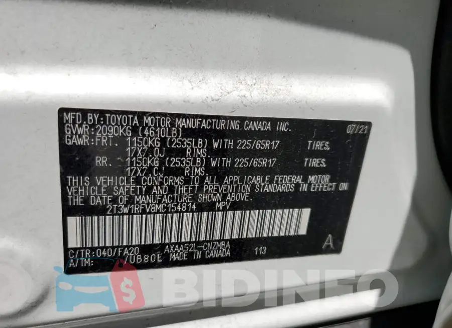 2T3W1RFV8MC154814 Photo# 12