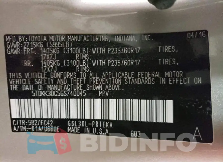 5TDKK3DC5GS740045 Photo# 14
