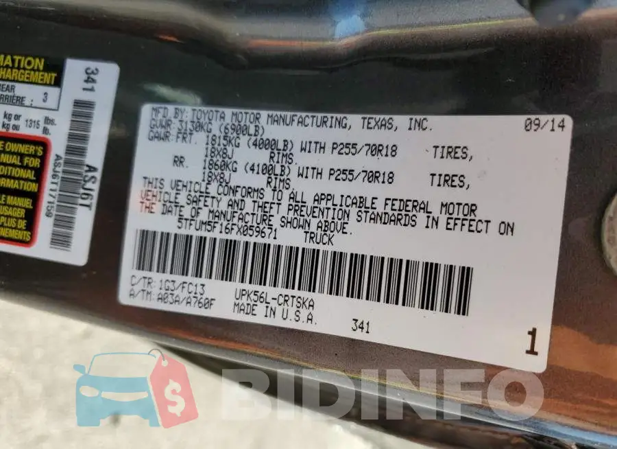 5TFUM5F16FX059671 Photo# 12