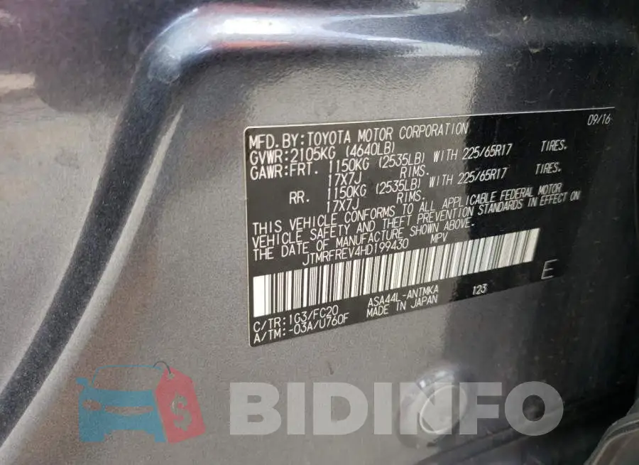 JTMRFREV4HD199430 Photo# 13