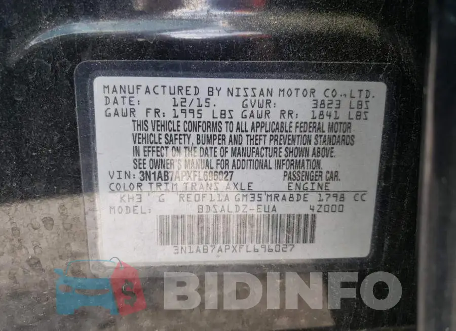 3N1AB7APXFL696027 Photo# 12