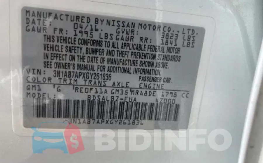 3N1AB7APXGY261836 Photo# 10