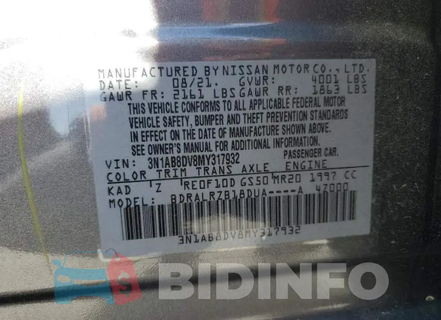 3N1AB8DV8MY317932 Photo# 13