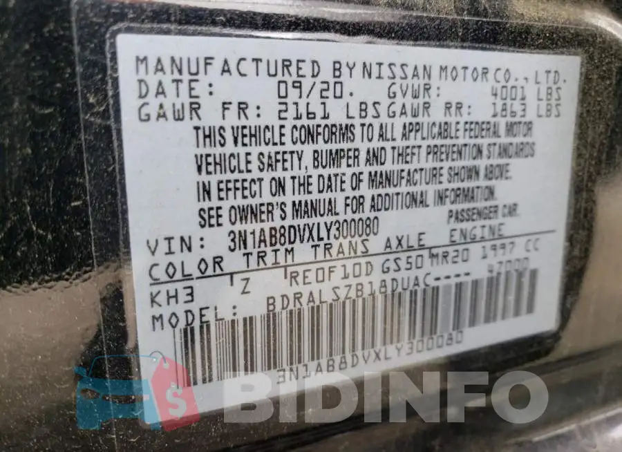 3N1AB8DVXLY300080 Photo# 12