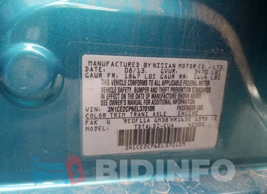 3N1CE2CP6EL370109 Photo# 12