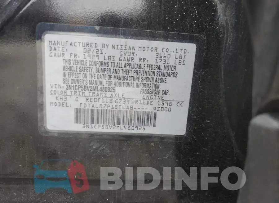 3N1CP5BV2ML480925 Photo# 13