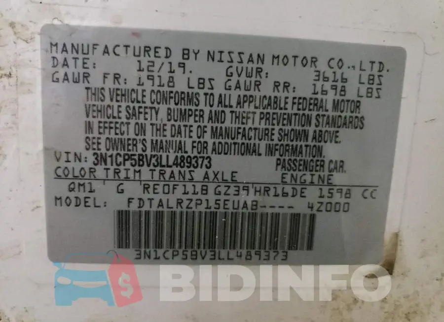 3N1CP5BV3LL489373 Photo# 12