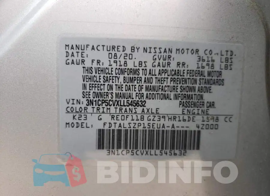 3N1CP5CVXLL545632 Photo# 12